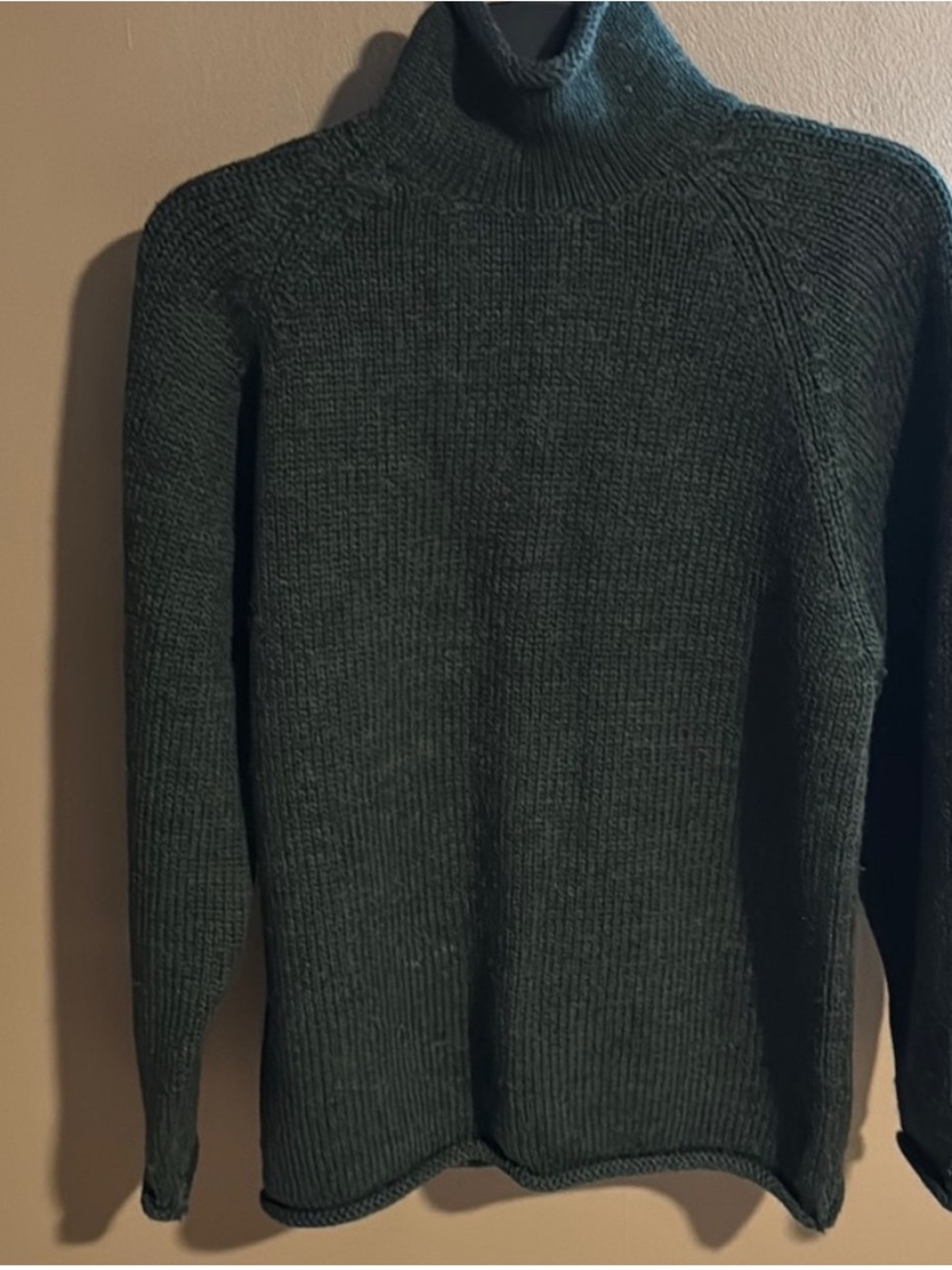 J crew oarsman Dark Green roll neck  wool Sweater